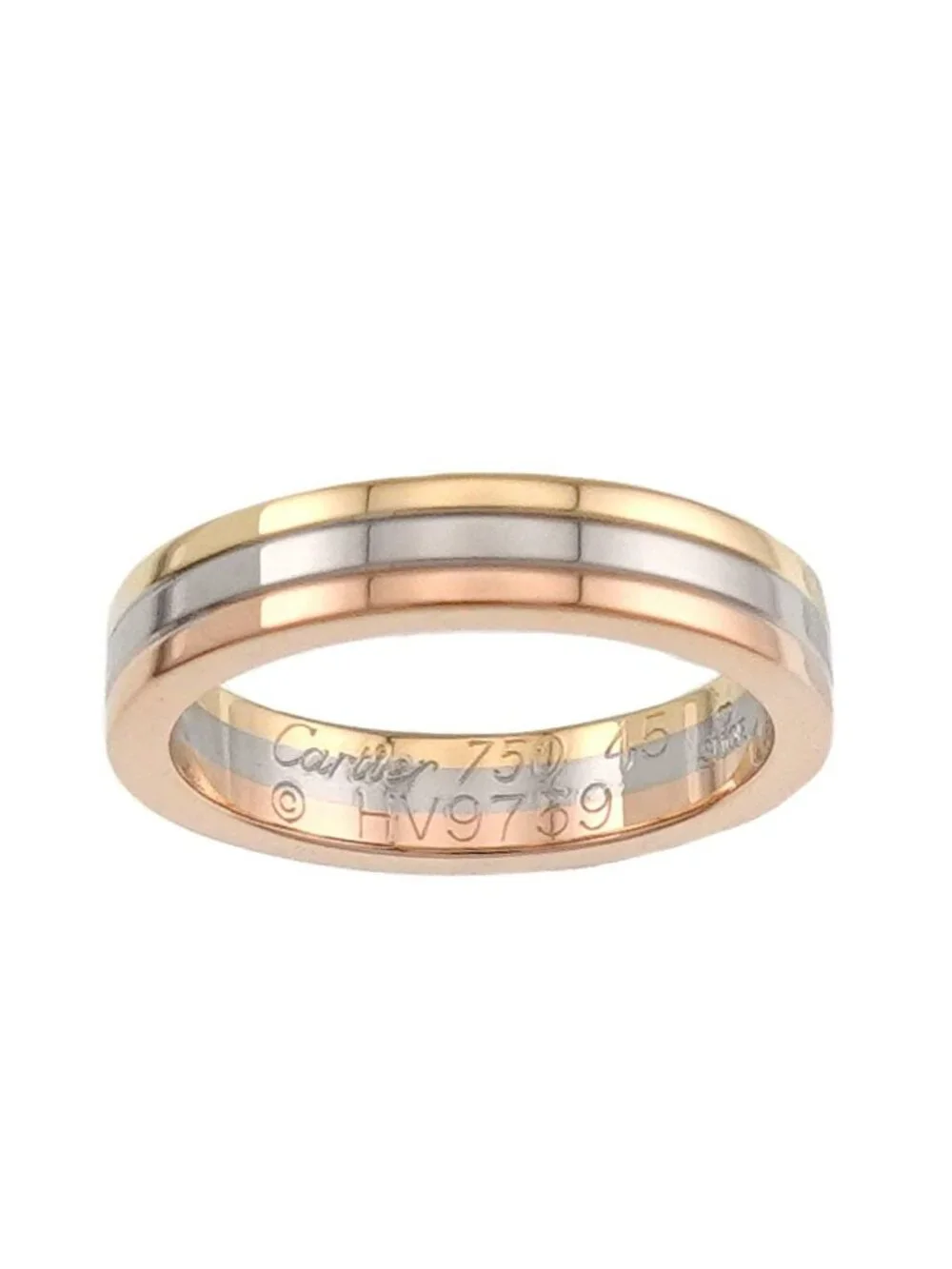 Cartier Vendome 45 Ring 18k YG WG PG Three Gold 750